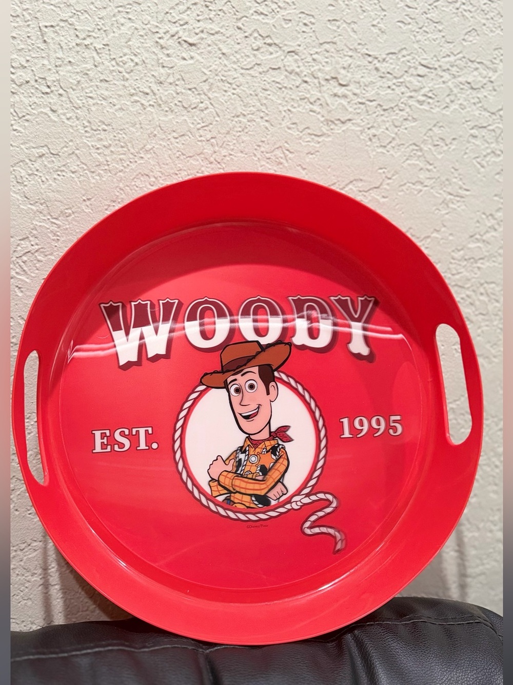 Woody Red Serving Tray about 13” wide 
2. 1/2 “ deep